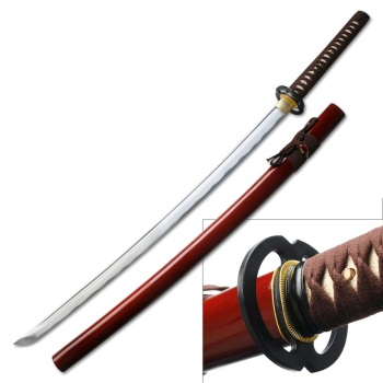 Ten Ryu Samurai Sword Red - Wood scabbard (MC-TR-001RD)