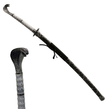 Cobra Head Samurai Sword Simulated Snake Skin Scabbard (MC-JS-603)