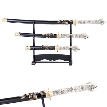 Samurai 3 piece sword set w/ Stand (MC-C-00-3/4)