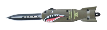 DELTA FORCE DA-BOMB OTF DAGGER AUTOMATIC KNIFE OD-GREEN (3" TWO-TONE) (DE-DFDBOD)