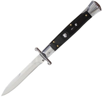 MILANO 10" SWINGUARD BLACK SWIRL AUTOMATIC KNIFE (4.2" POLISH) (DE-DFSWG-BLK)