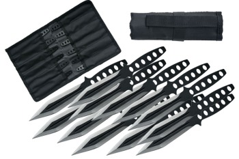 6" 12 PC BLACK STREAK THROWING KNIFE SET (XX-SZ210939)