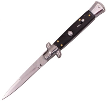 ITALIAN STYLE 9" STILETTO BLACKWOOD AUTOMATIC KNIFE (3.75" POLISH) (OH-IS9BKW)