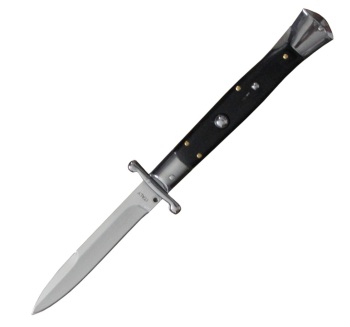 MILANO 10" SWINGUARD EBONY WOOD AUTOMATIC KNIFE (4.2" POLISH) (DE-DFSWG-BKW)
