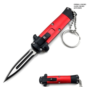 Mini Red Key Chain OTF Knife Double Edge Blade (OH-T99SP-RD)