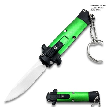 Mini Green Key Chain OTF Knife Drop Point (OH-T991DP-GN)
