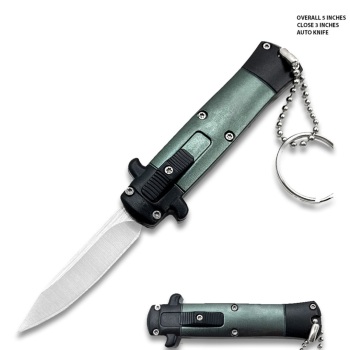 Mini Metallic Green Key Chain OTF Knife (OH-T991DP-GY)