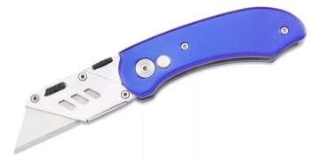 Compact utility knife safely folds to fit in your pocket. (OH-RZ2755BLU)