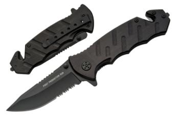 Master Cutlery - PK-384 Tactical Rescue Assisted Open 3.5 in Black Bla (MC-PK-384)