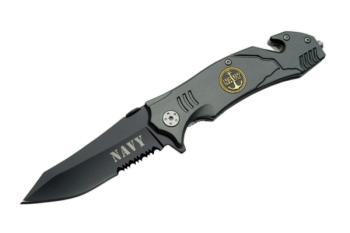 Rite Edge 300114-NV - 4.5 inch GRAY NAVY FOLDING KNIFE (SZ-SZ300114-NV)