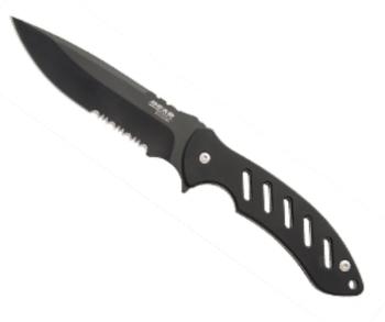 Bear & Son 61517 - Brisk 1.0: 9 3/4 in. Black Blade Black Fixed Blade  (BS-BS61517)