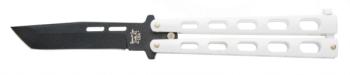 5 In. White Butterfly 1095 Powder Coated Tanto Blade (BS-BS115TANW)