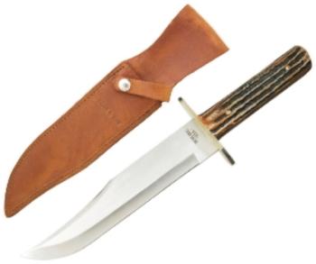 14 3/8 In. American Std Bowie Genuine India Stag Bone With Leather She (BS-BS502)