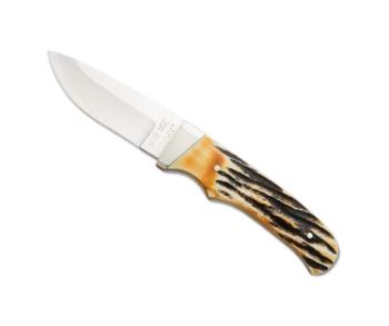 7 7/8 In. Genuine India Stag Bone Pro Skinner With Leather Sheath Dama (BS-BS549D)