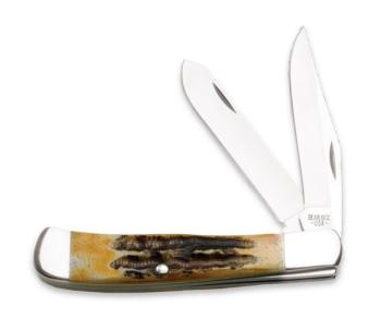 4 1/8 In. Genuine India Stag Bone 2 Blade Trapper (BS-BS554)