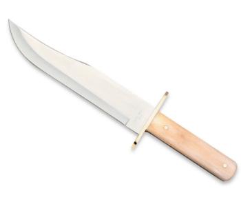 14 3/8 In. White Smooth Bone Bowie With Leather Sheath (BS-BSWSB02)