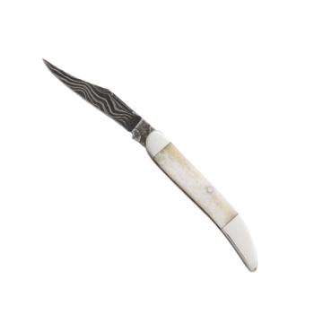 3 In. White Smooth Bone Little Toothpick Damascus (BS-BSWSB193D-1/2)