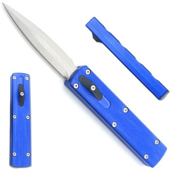 Blue Lightweight CNC OTF Knife (OH-OTFCNC-BL)