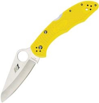 C88PYL2 Yellow FRN Salt 2 Plain Edge H1 Steel Folding Knife (SP-C88PYL2)