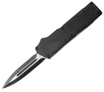 LIGHTNING ELITE BLACK D/A OTF AUTOMATIC KNIFE (3.25" SATIN SPEAR) (LI-LNGELBKSTT)