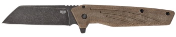 Ontario Besra Flipper Knife 3" Black PVD Stonewash Cleaver Blade (OK-OKC9000)
