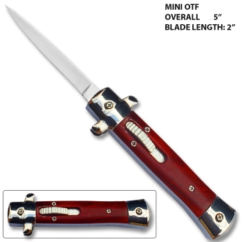 Mini OTF Italian Milano Knife Wood Handle Limited Edition (OH-MOTF-10WD)