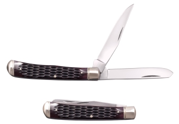 TRAPPER KNIFE  2 BLADES JIGGED BONE HANDLE (CS-CSFL-TRPR-J)